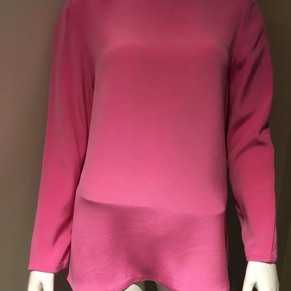 Vintage. 100 silk long tunic hot pink 💓💞💕